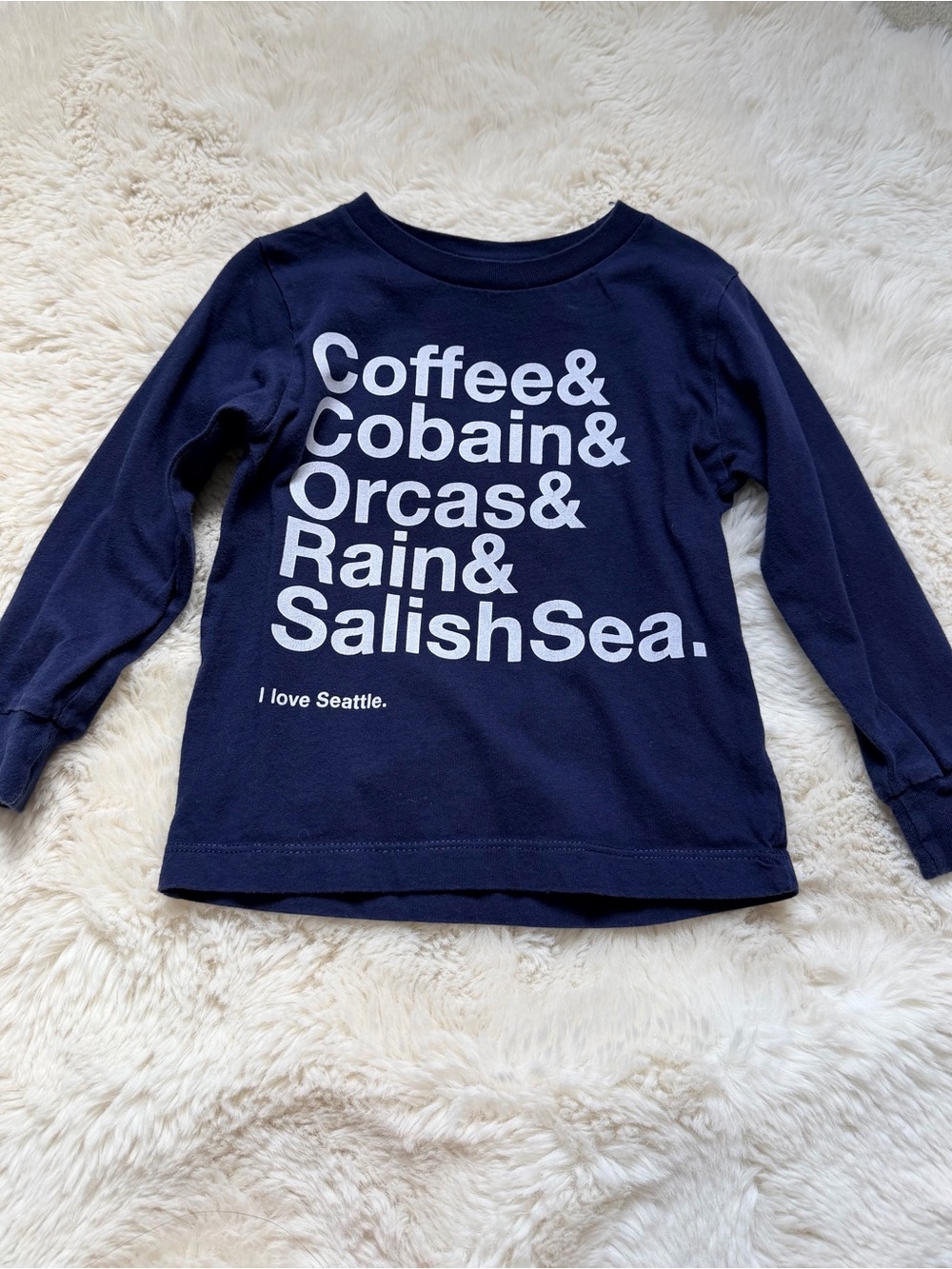 child of mine Navy Long-Sleeve Graphic Tee with White Print